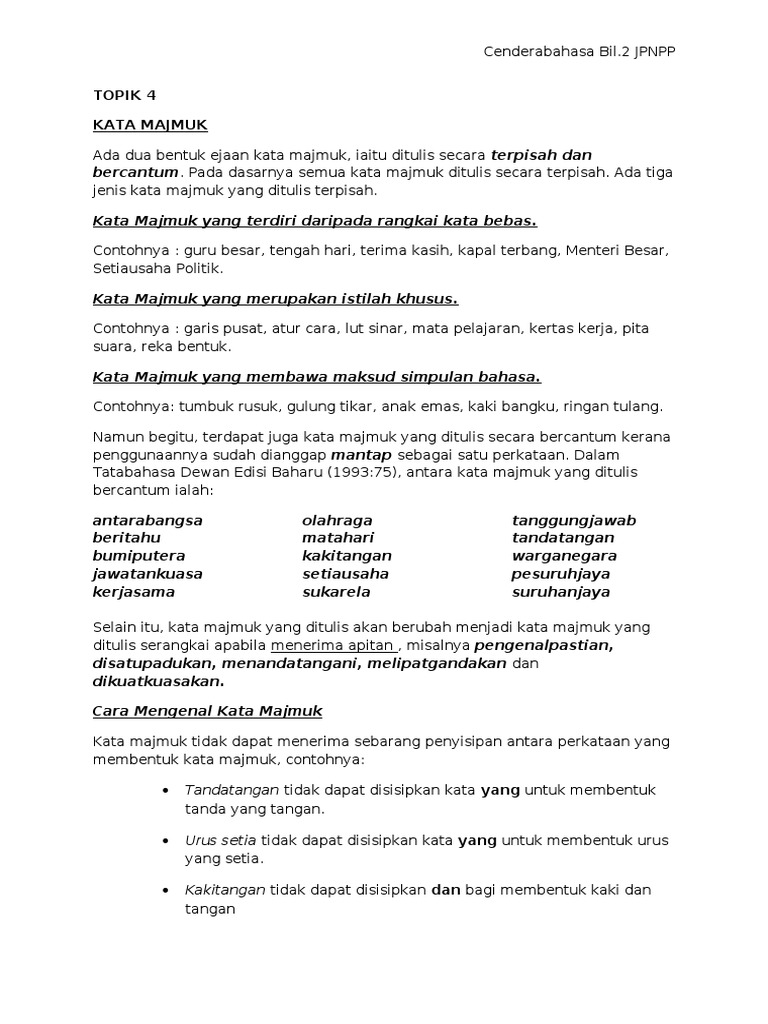Topik 4 Kata Majmuk Pdf