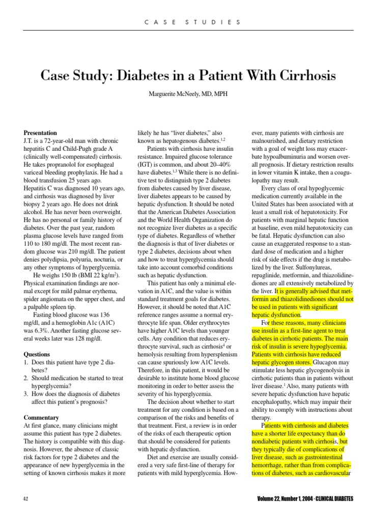 case study on a diabetic patient