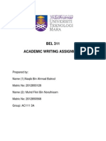 Written Assignment BEL 311 