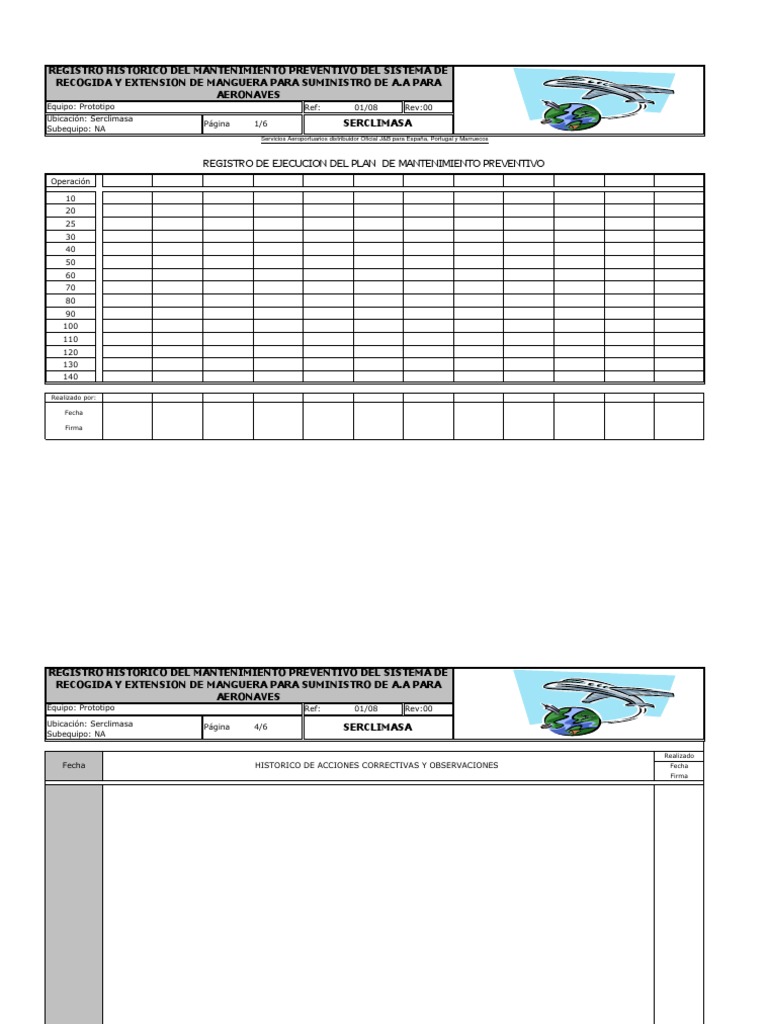 Ficha Tecnica De Mantenimiento Pdf