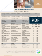 DHSR Sovata Treatment Price List 2011