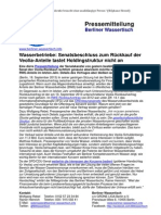 Pressemitteilung vom Berliner Wassertisch vom 18. September 2013