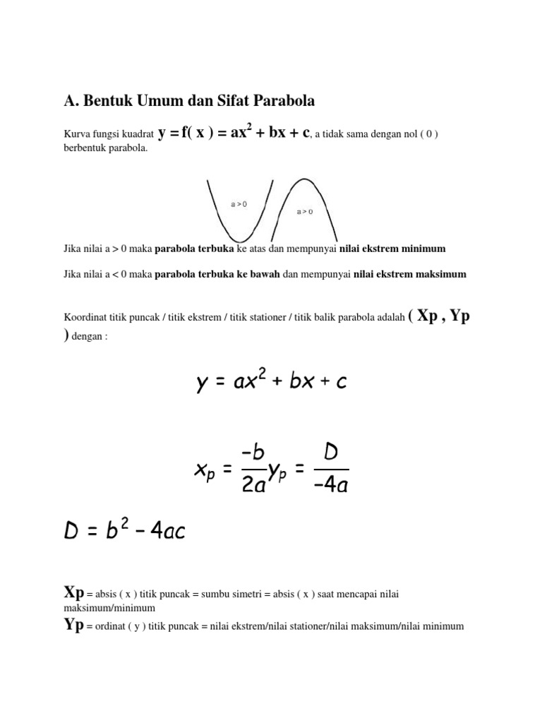 Contoh Soal Nilai Maksimum Dan Minimum Fungsi Kuadrat