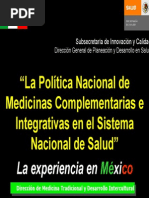 Marco Juridico de la SECRETARIA DE SALUD EN MÉXICO sobre Medicina Alternativa