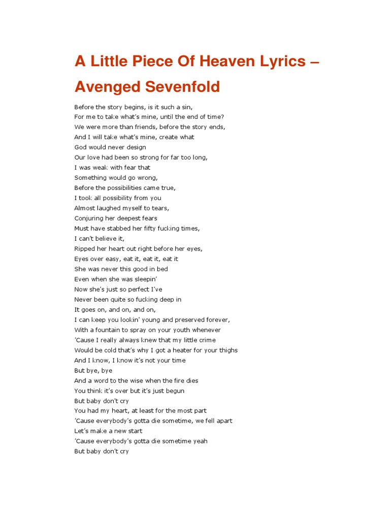 Teks Lagu Avenged Sevenfold Dear God Berbagi Teks Penting