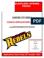 2014 Coaches Application - Gosford City Rebels