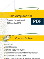 Time Management 101: Sreeram Kishore Chavali 14-November-2001