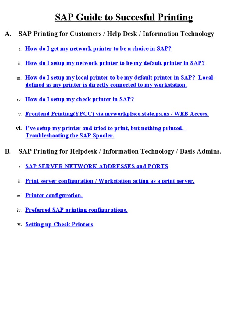 Sap Print Guide PDF Computer Network Printer