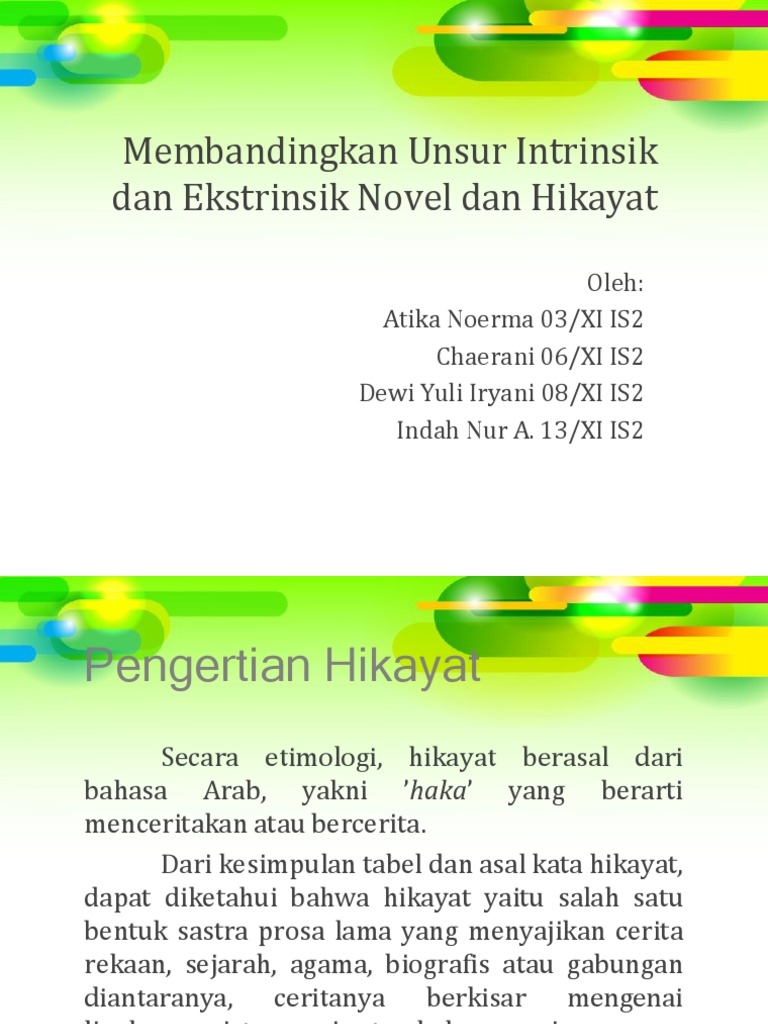 Membandingkan Unsur Intrinsik Dan Ekstrinsik Novel Dan Hikayat