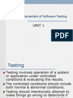 Unit 1: Fundamentals of Software Testing