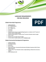 Language Requirements For OGX 2012 - 13