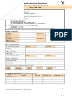 Application Form - Indian Parliament Simulation