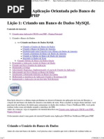 Lição 1_ Criando um Banco de Dados MySQL