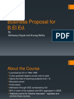 Business Proposal For B. El. Ed.