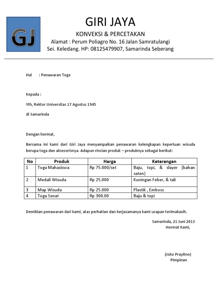 Surat Penawaran Pdf
