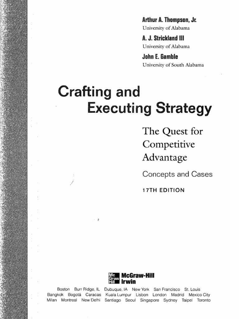 crafting and executing strategy 19th edition pdf free download
