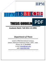 All India Thesis Guidelines for Fall 2011-13 (IMI) Batches