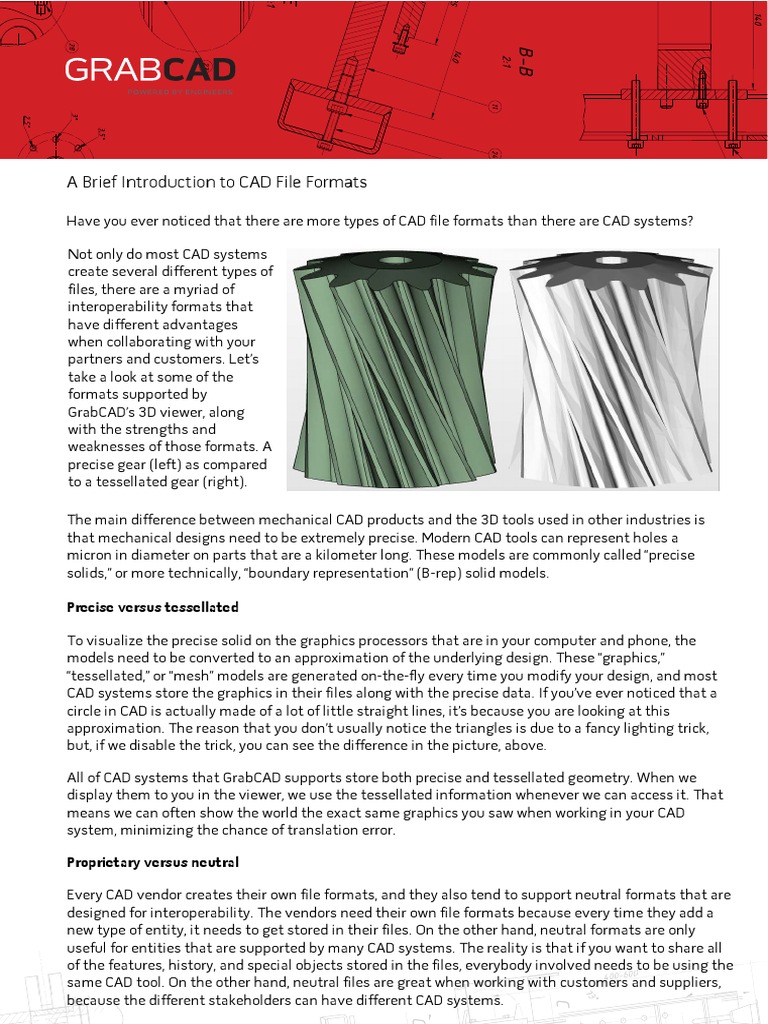 Intro To CAD File Formats PDF File Format Computer Aided Design