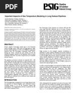 Important Aspects of Gas Temperature Modeling in Long Subsea Pipelines