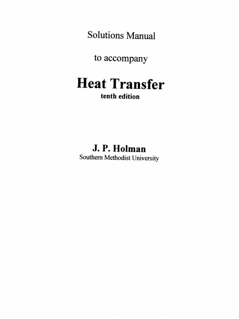 heat transfer, j. p. holman, 10th ed solution manual (ch01) | Branches Of