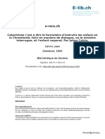 Catechisme C'est À Dire Le Formulaire D'instruire Les Enfans en La Chrestienté F PDF