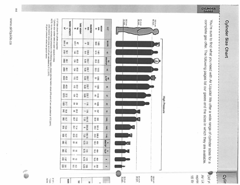 Air Liquide Bottle Size Chart Nitrogen PDF