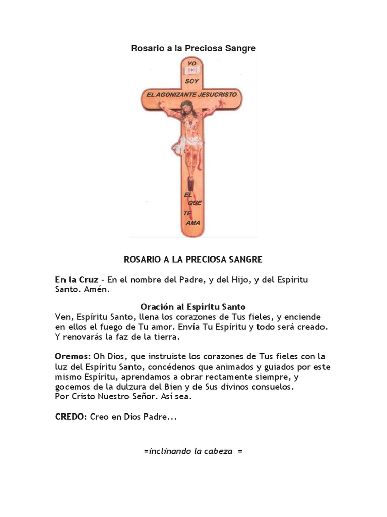 Rosario a la Preciosa Sangre de Cristo | PDF | Cristo (título) | Oración