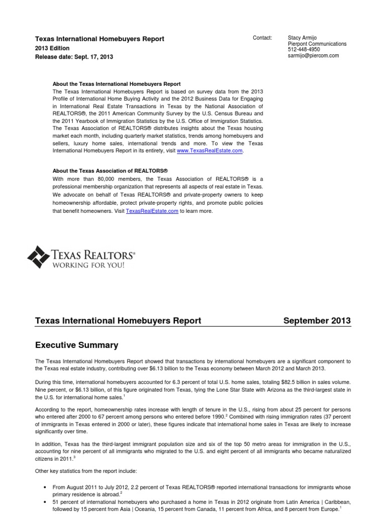 International Report | PDF | Real Estate Broker | Texas