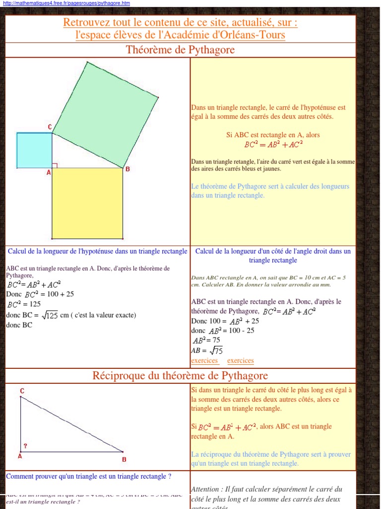 Comment Démontrer Qu un Triangle Est Rectangle 3eme Introduction Au Théorème de Pythagore | PDF | Triangle | Géométrie
