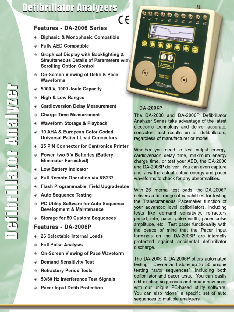 Defibrillator Analyzers Pdf Artificial Cardiac Pacemaker
