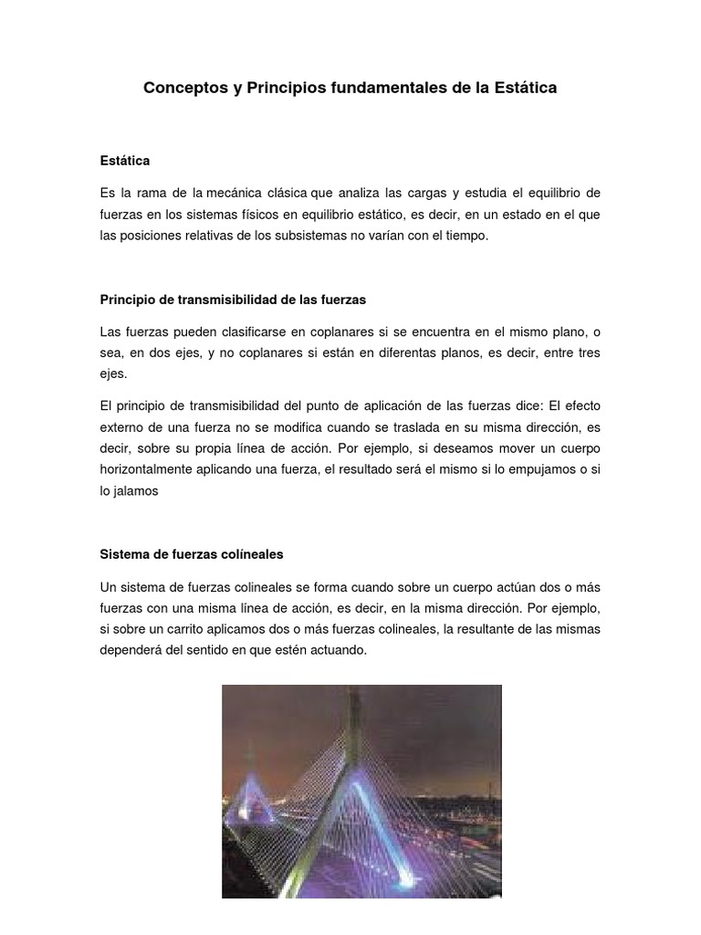 Conceptos y Principios fundamentales de la Estática