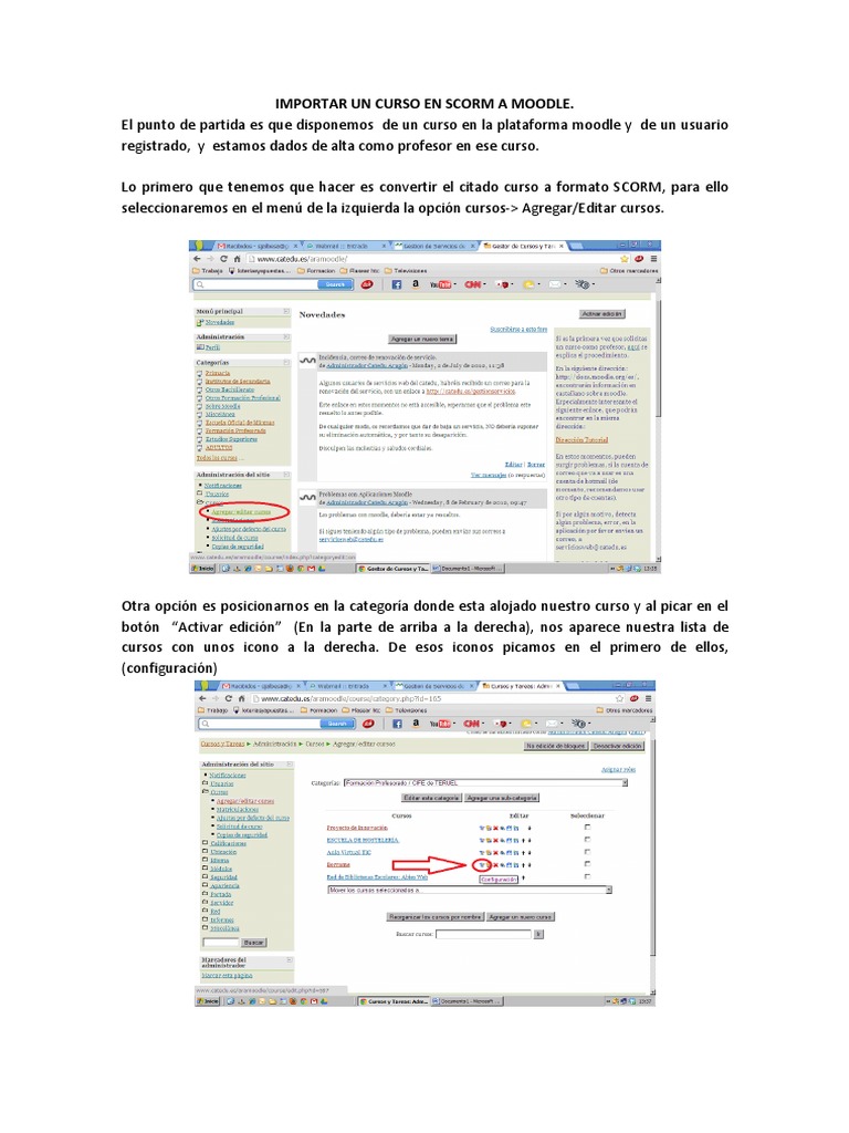 Importar Curso SCORM a Moodle | PDF | Informática