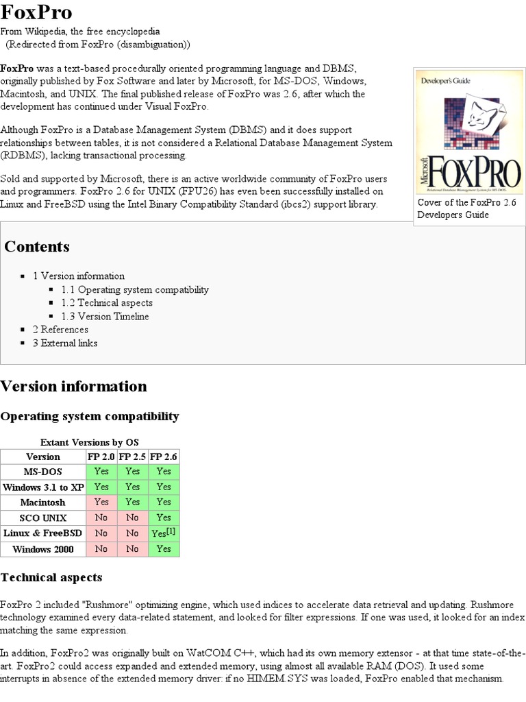 FoxPro - Wikipedia, The Free Encyclopedia | PDF | System Software ...