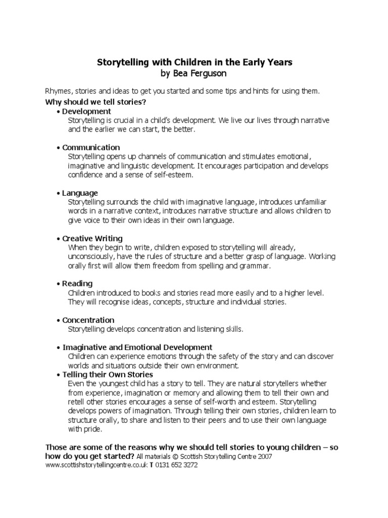 Storytelling With Children in The Early Years | PDF | Storytelling ...