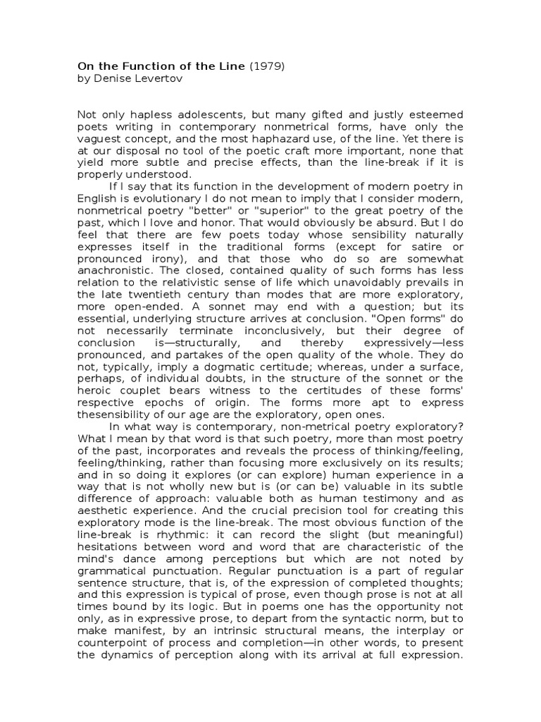 Denise levertov analysis picture