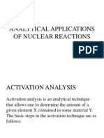 Analytical Applications of Nuclear Reactions