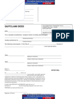 Free Quit Claim Deed Form PDF Sample