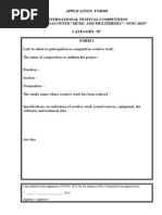 Application Forms International Festival/Competition of Electroacoustic Music and Multimedia" Sync.2013" Category "B" Form 1