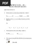 English Worksheets- Class 1 (Nouns, Plurals, Verbs, Adjectives and