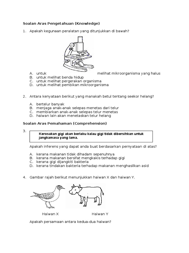 Soalan Soalan Taksonomi Bloom