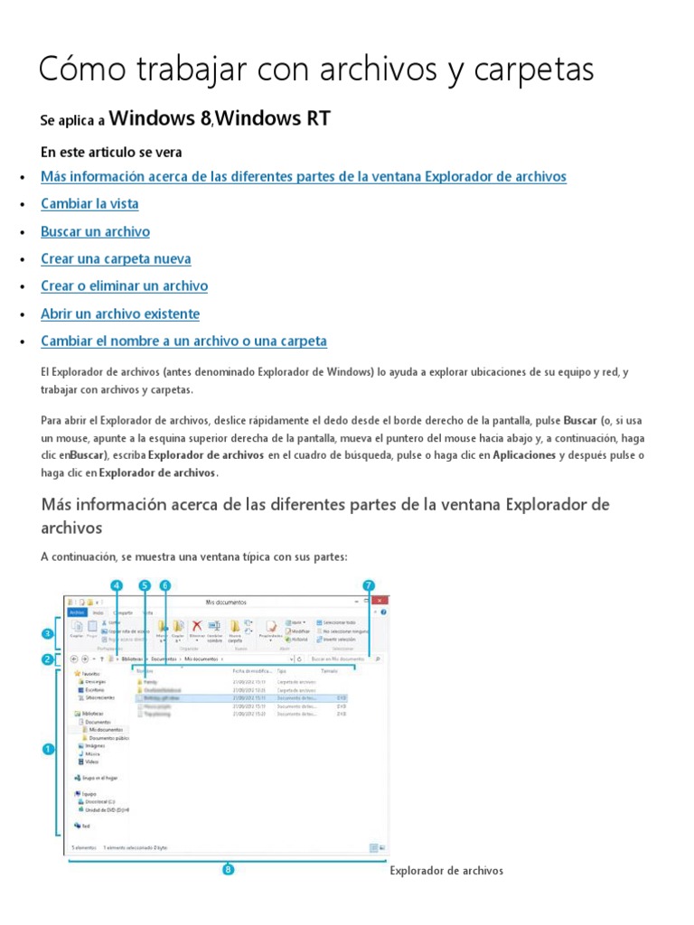 Trabajando con Archivos y Carpetas en Windows | PDF | Archivo de ...