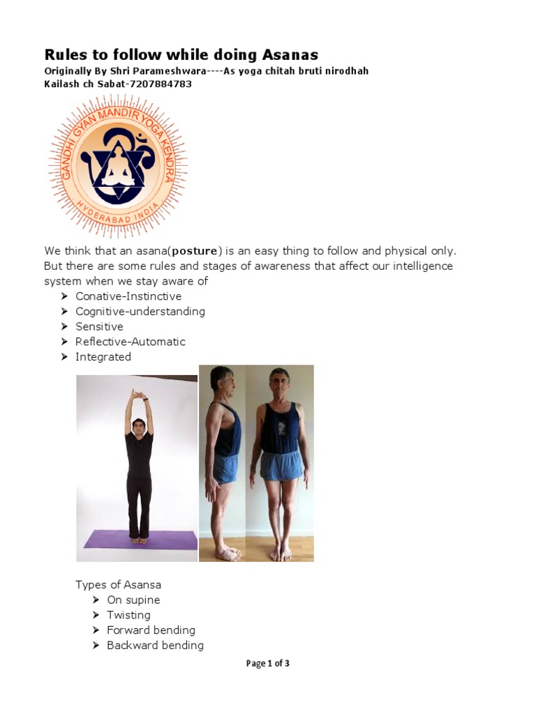 Essential Rules for Practicing Asanas | PDF | Wellness