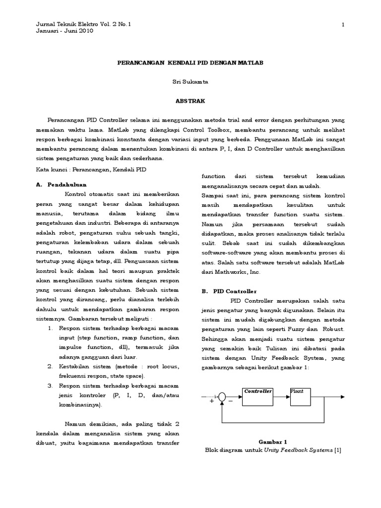 Perancangan Kendali Pid Dengan Matlab | PDF