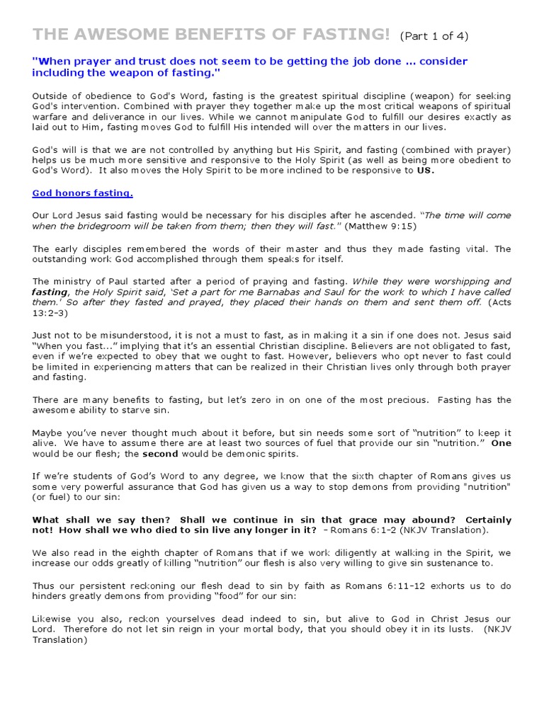Spiritual Benefits of Fasting | PDF | Fasting | Religious Behaviour And ...