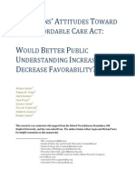 Health Care 2012 - Knowledge and Favorability