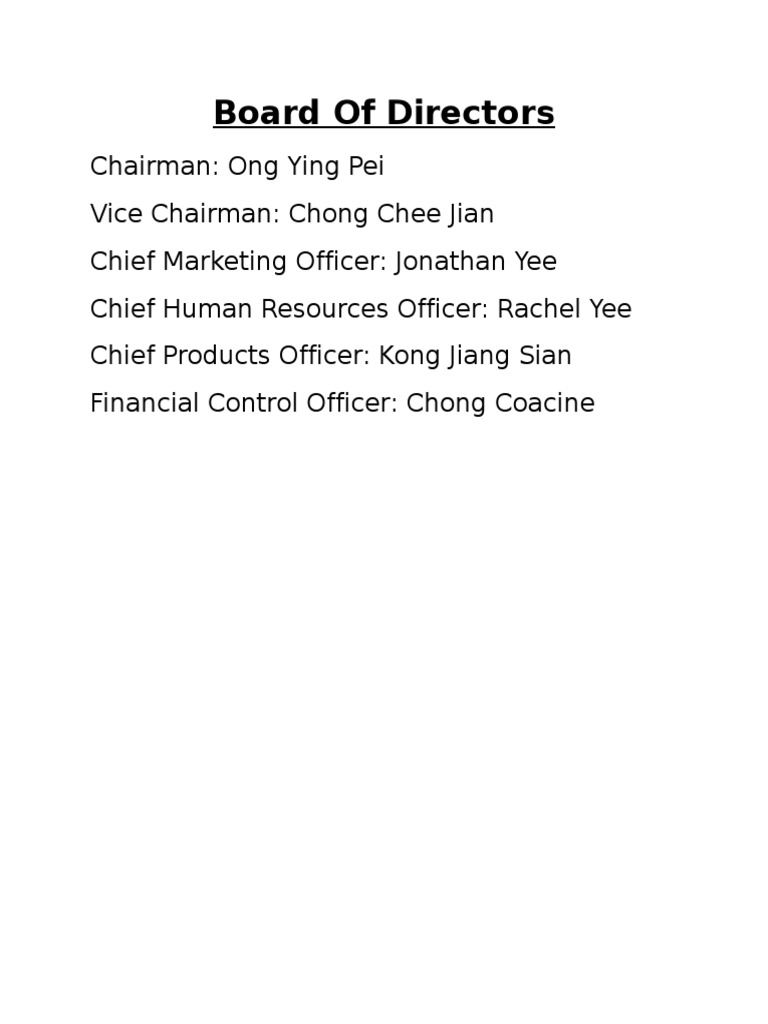 Board of Directors Overview | PDF