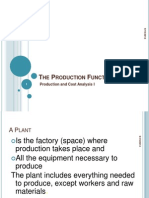 HE Roduction Unction: Production and Cost Analysis I