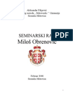 Milos Obrenovic Semnarski Rad