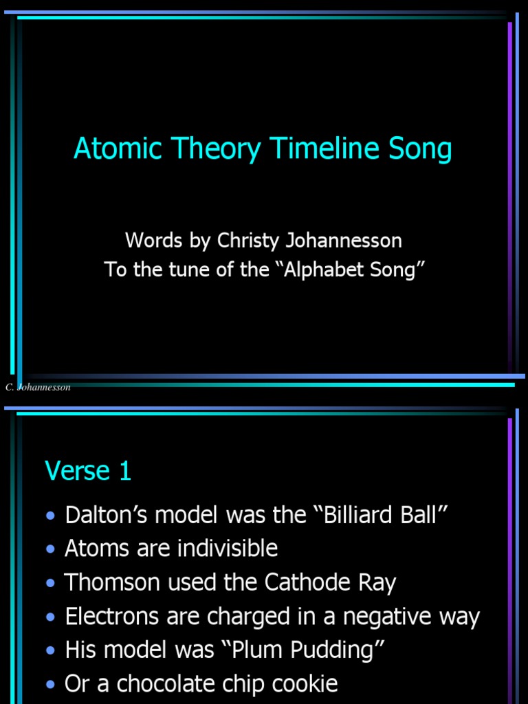 Atomic Theory Timeline Song: Words by Christy Johannesson To The Tune ...