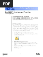 Excel 2007: Functions and Forumlas: Learning Guide
